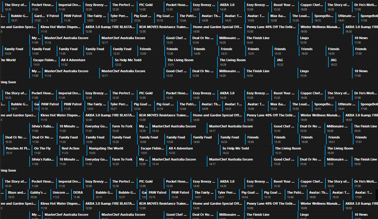 Multiview Pro Program Guide screenshot